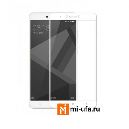 Защитное 3D стекло для телефона Redmi Note 4X (белое)