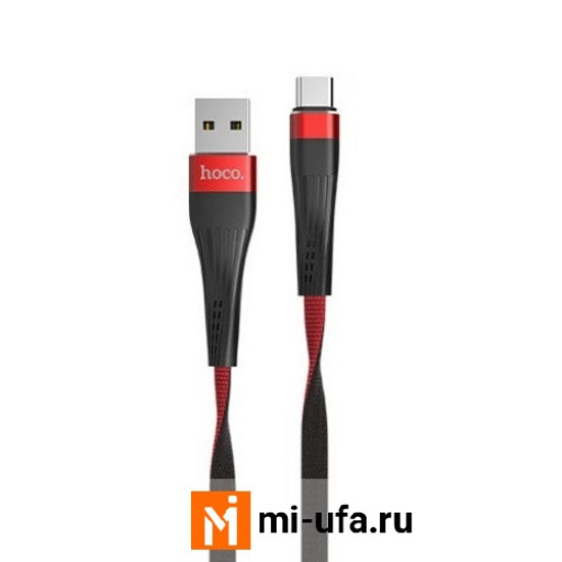 Кабель USB HOCO U39 Slender Charging Data Cable Type-C 1m (черный/красный)