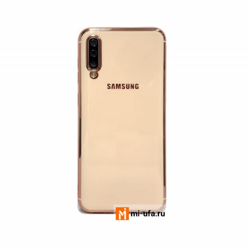 Силиконовая накладка для смартфона Samsung Galaxy A50 (бежевая)