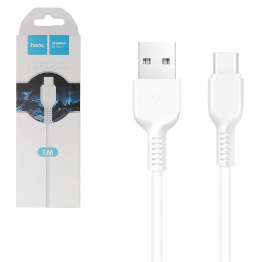 Кабель USB HOCO X20 Flash Charging Cable Type-C 1m (белый)
