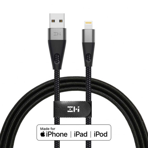 Кабель USB ZMI MFi Lightning 2m AL886 (черный)