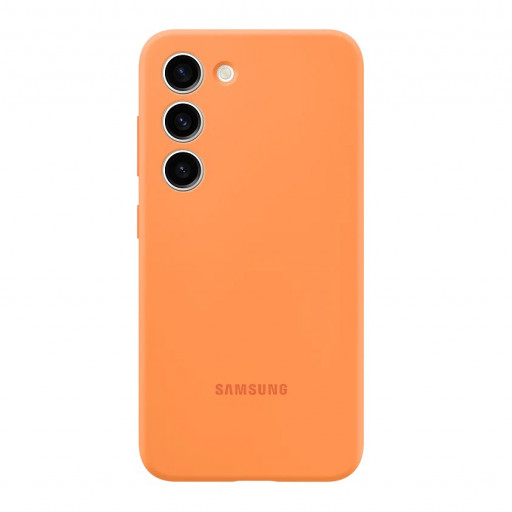 Накладка силиконовая Silicone Case для смартфона Samsung Galaxy S23 Plus (оранжевая)
