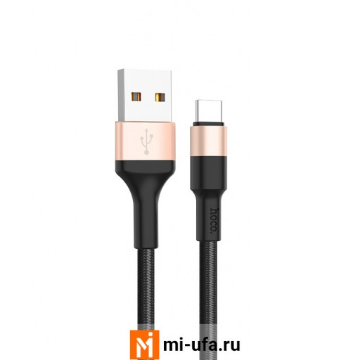 Кабель USB HOCO X26 Xpress Сharging Cable Type-C 1m (черный/золотой)